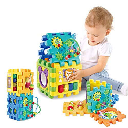 GY18003 Baby Activity Musical Educational Toy Activity Centre Musical Cube Play & Learning Toy with Music & Light Shape Sorter for Boys and Girls Toddlers