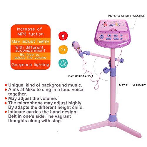 ZM16038 Kids Karaoke Machine Microphone Stand (Pink)