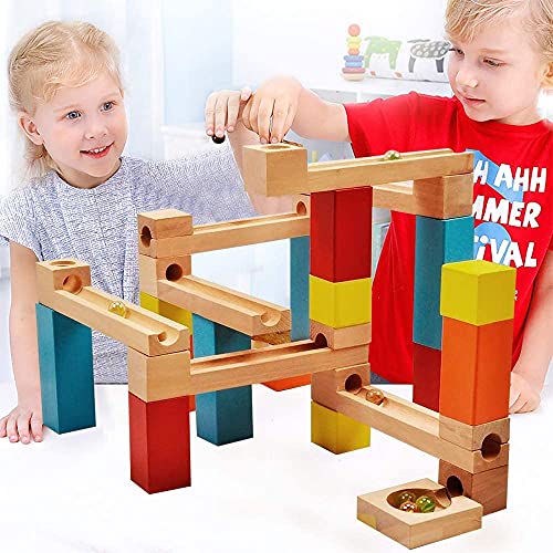 W170015 Construction Educational Marble Run Toys - STEM Educational Big Blocks Sets, DIY Learning Building Game Gifts for Boys Girls Aged 3,4,5,6,7,8 Years Old and Up