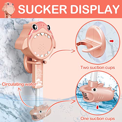 HJ22005 Toddler Shower Head for Bath - Baby Bath Shower Head Bathtub Toys Baby Sprinkler - Toddler Shower Toys Bath Sprayer - Bath Shower Head for Kids with Suction Cups Shower Stent