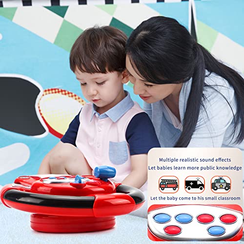 TOP22007 Bravepal Steering Wheel Toy, Baby Role Play Driver Simulated Portable Driving Controller with Funny Sounding & Music Driving Wheel Toy,Pretend Play Toy Steering Wheel for Kids 2+Years