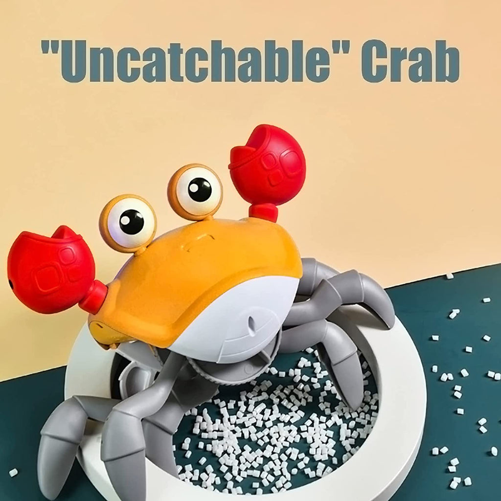 Electronic Pet Crab Crawling Toy for Kids, Interactive Toddler Toy with Music, Lights and Obstacle Avoidance Feature, USB Rechargeable Dancing Toy for Babies Boys Girls