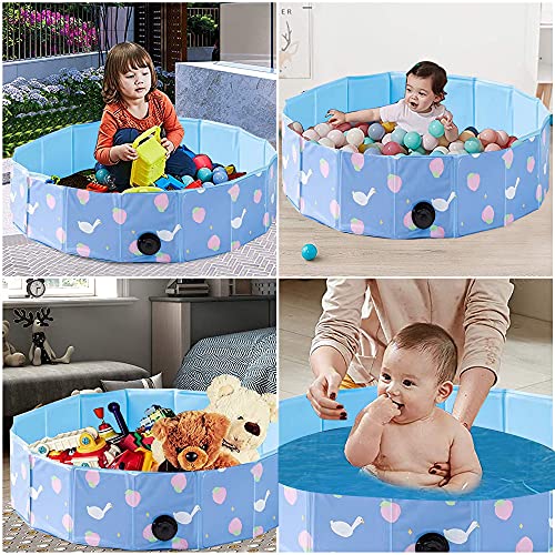 HQ21010 Sand and Water Table for Toddler - Foldable Ball Pit for Kids Portable Small Sandbox Game Room Baby Sensory Activity Center Summer Pet Pool Sand Pit Diameter 32 Inchs