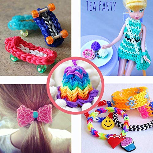 AX19001 Rubber Band Bracelet Kit for Girls Toys - 11700+ PCS DIY Bracelet Making Kit Includes 10000+ Bands in 28 Colors, 175 Beads, 30 Charms, 5 Tassels, 5 Crochet Hooks, 3 Hair Clips