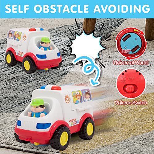 HL836  Ambulance Rescue Vehicle Doctors Set Pretend Play Toy Rescue Vehicle Bump and Go with Various Medical Equipment, Lights Music and Medical Sounds For Children Kids