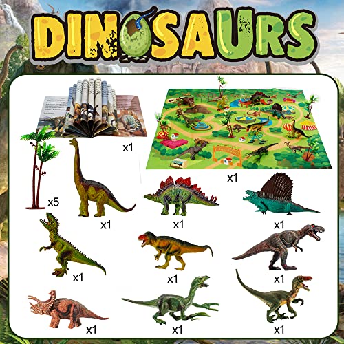 HANMUN Dinosaur Toys Playset for Kids - Toddler Dino Toy Dinosaur Figure with Play Mat Realistic Toy Dinosaur Playset for Kids - Dino for Boy Animal Toy for Kids 3-4-5-6 Years