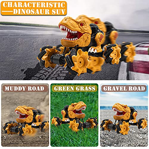 Remote Control Car Dinosaur Toys - 2.4 GHz Monster Truck 360° Spins Stunt Car Rechargeable Cars Toys 45° Drift Outdoor for Boys Girls