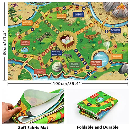 HJ21001-Yellow Dinosaur Toys Figure for Boys - Dinosaur Playsets for Toddlers Dinosaur Toys with Easter Egg Toys for Kids Dinosaur Eggs Dinosaur Play Mat Easter Dinosaur Gifts for Kids 3 5 7 9 Years Old