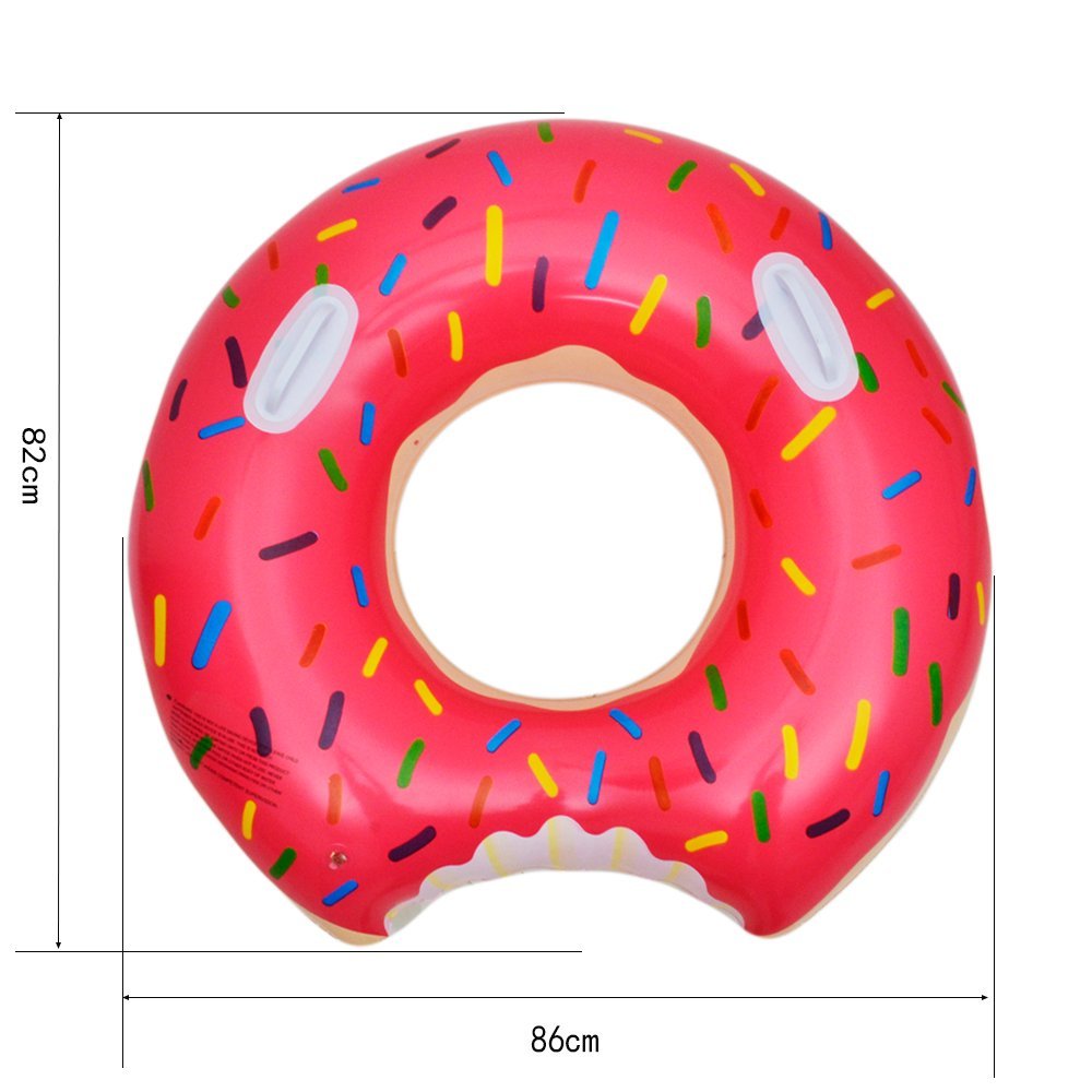 Swimming Pool Floats Swim Rings - HQ17001-Pink Summer New Design Handhold Donut Inflatable Swim Pool Ring Red Brown for Adults Toddler Kids (Red)