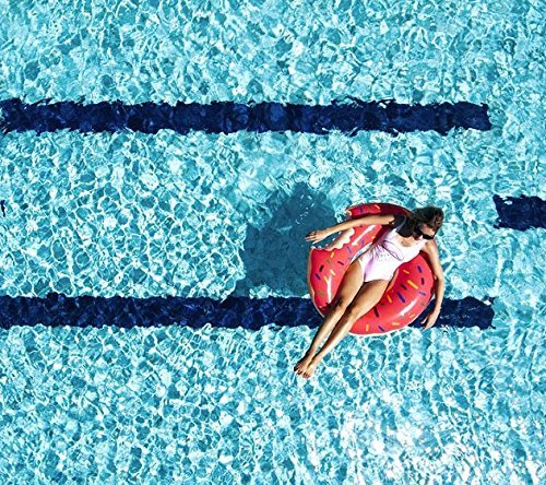 Swimming Pool Floats Swim Rings - HQ17001-Pink Summer New Design Handhold Donut Inflatable Swim Pool Ring Red Brown for Adults Toddler Kids (Red)