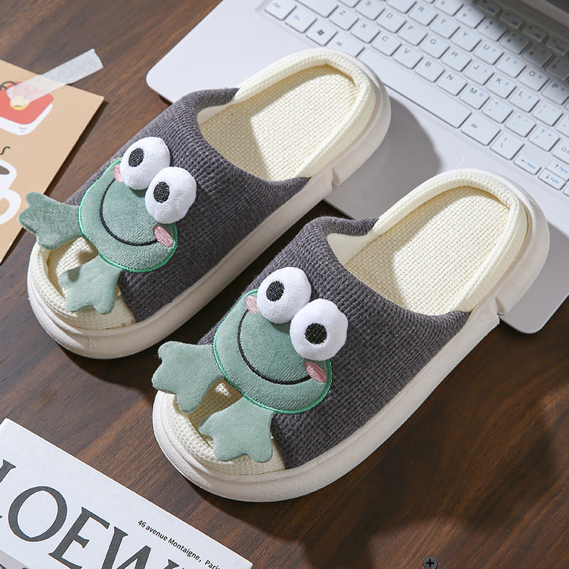 Women's Cute Cartoon Cattle Design Bedroom Slippers, Casual Non-slip Home Slippers For Indoor & Outdoor Wear, Warm Slippers For Fall & Winter