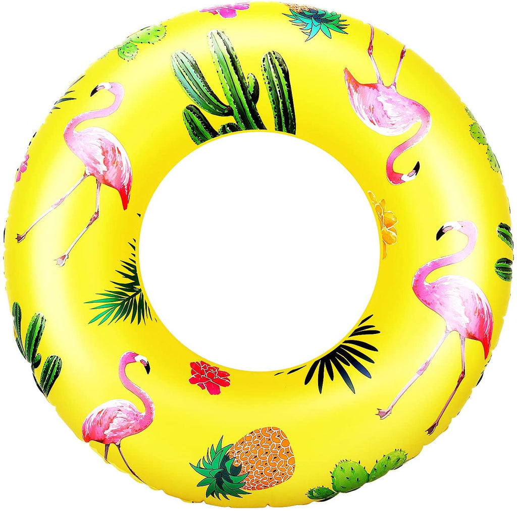 Cartoon Swim Ring, Inflatable Durable Round Shaped Animals Summer Pool Beach Party Swimming Float Tube, Water Fun Swim Pool Toys with Repair Patch for Kids Teens Adults