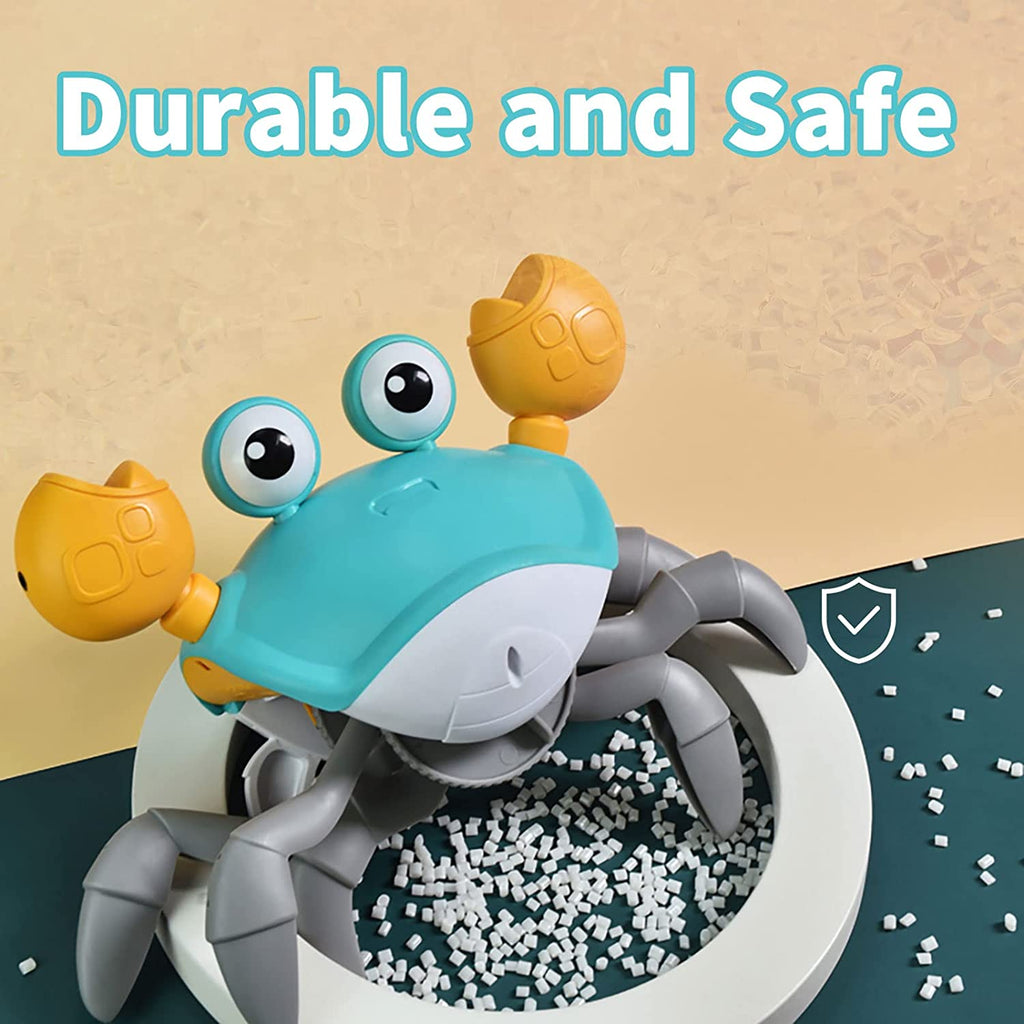 Electronic Pet Crab Crawling Toy for Kids, Interactive Toddler Toy with Music, Lights and Obstacle Avoidance Feature, USB Rechargeable Dancing Toy for Babies Boys Girls