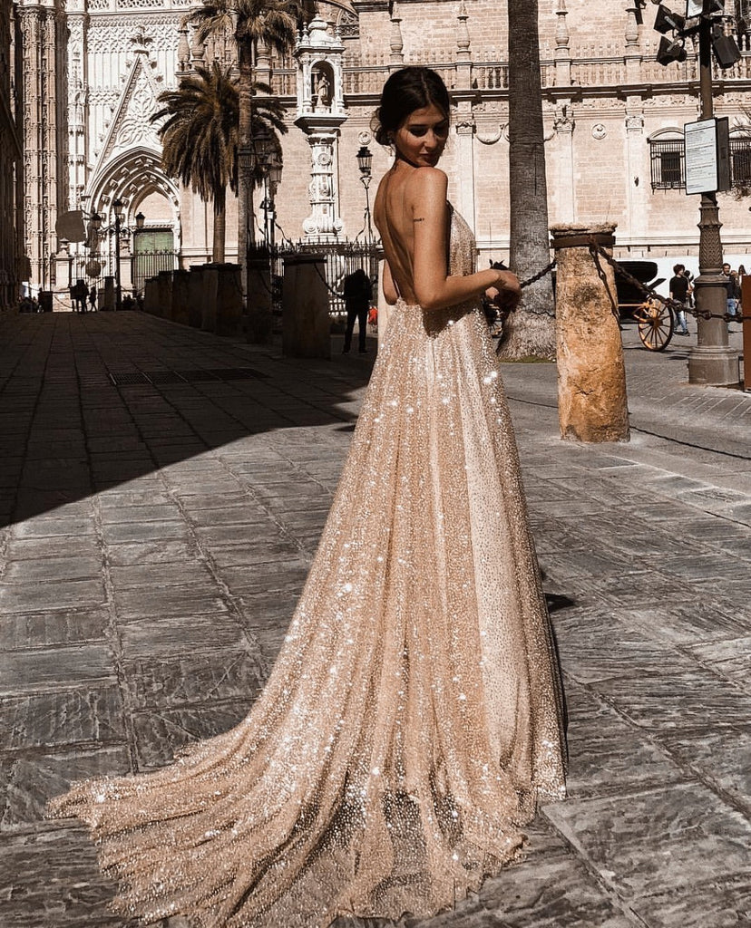 Sexy V-neck Strap Dress Long Dress