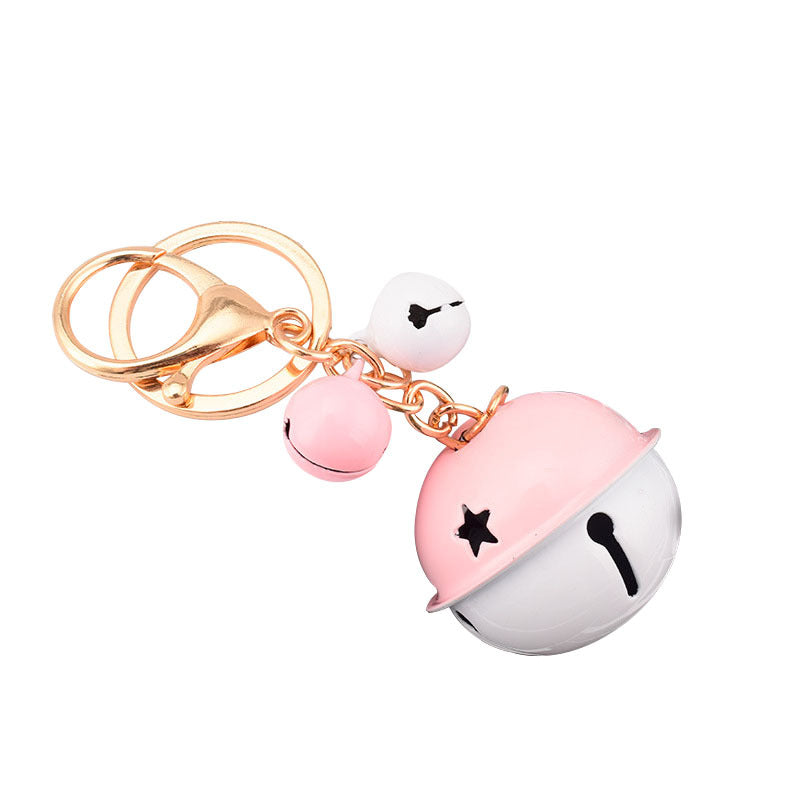 Creative Cartoon Color Matching Bell Car Key Ring Lovely Bag Small Pendant Mobile Phone Pendant Gifts for Men and Women