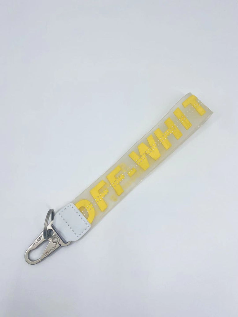 Fashion Brand off White Keychain Plastic Transparent Epoxy Three-Dimensional Letters PVC Mobile Phone Pendant