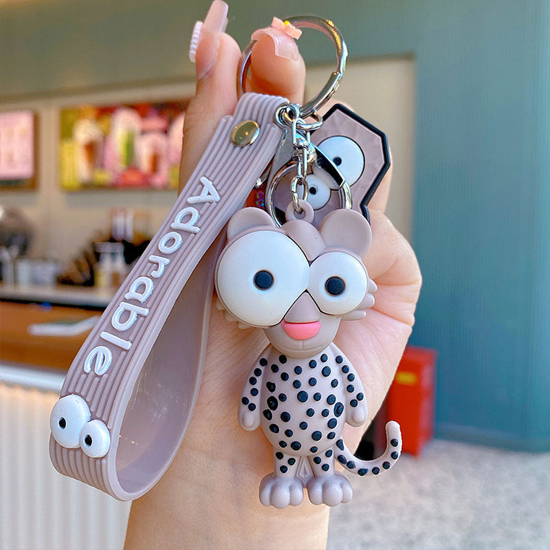 Cartoon Eye-Popping Zebra Keychain Female Cute Fashion Epoxy Doll Key Chain Couple Accessories Package Pendant