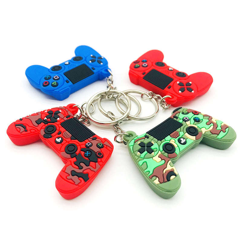 Camouflage PS4 Gamepad Keychain Handheld Game Console Charm Nostalgic Joystick Car Key Pendant