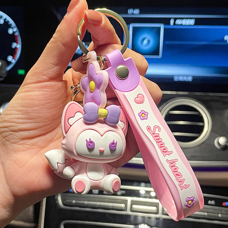 Linnabel Keychain Pendant Crane Machine High-End Accessories Couple Bags Fox Doll Car Key Ornament