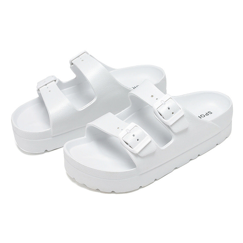 Eva Platform Casual Slippers Casual Outdoor Sandals and Slippers Double Buckle Lightweight Non-Slip Beach Shoes