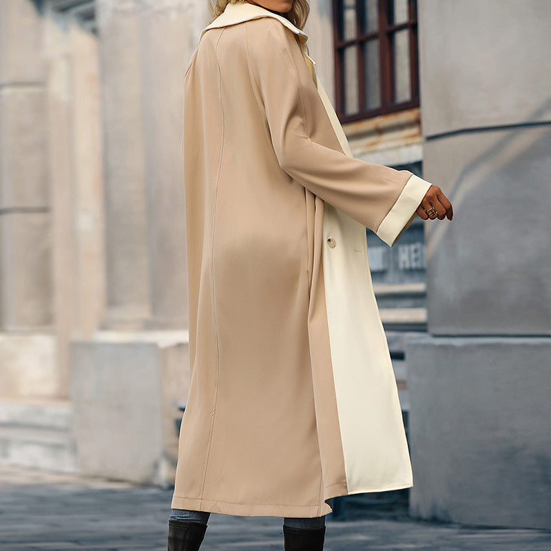 Women's Long Casual Trench Coat Women's Autumn and Winter Large Coat