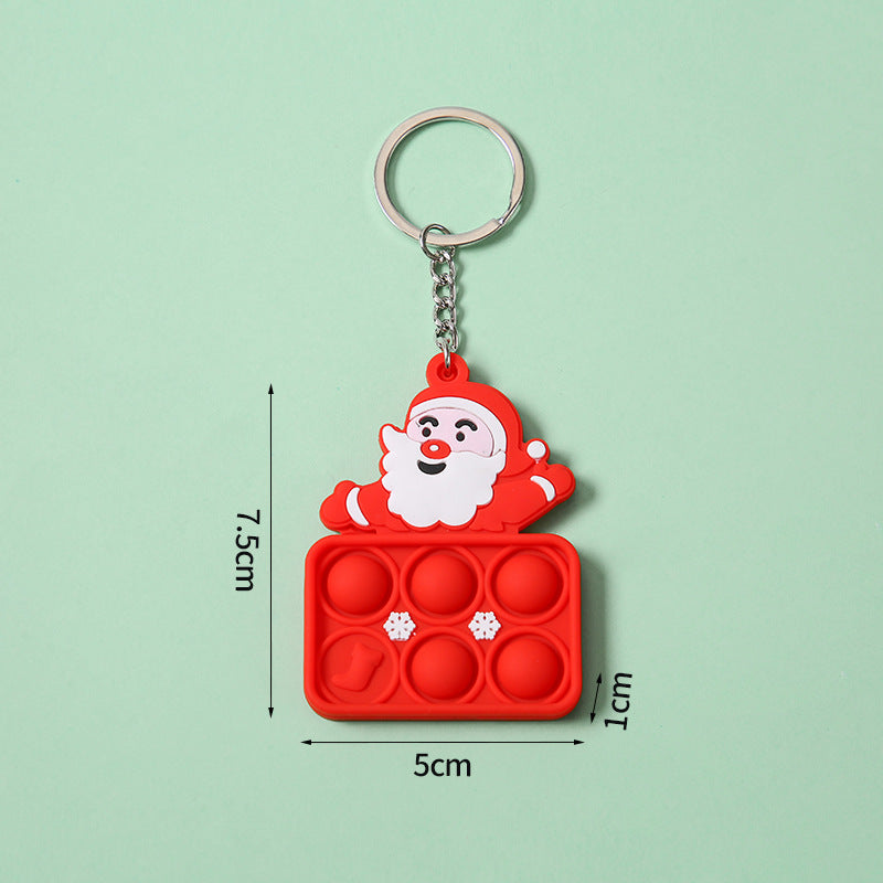 Bubble Music Christmas Keychain Christmas Rat Killer Pioneer Decompression Silica Gel Key Chain Toy Pendant