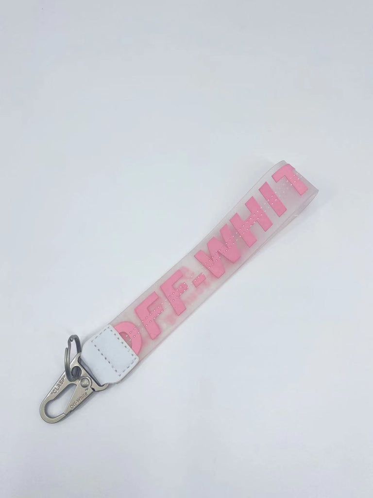 Fashion Brand off White Keychain Plastic Transparent Epoxy Three-Dimensional Letters PVC Mobile Phone Pendant