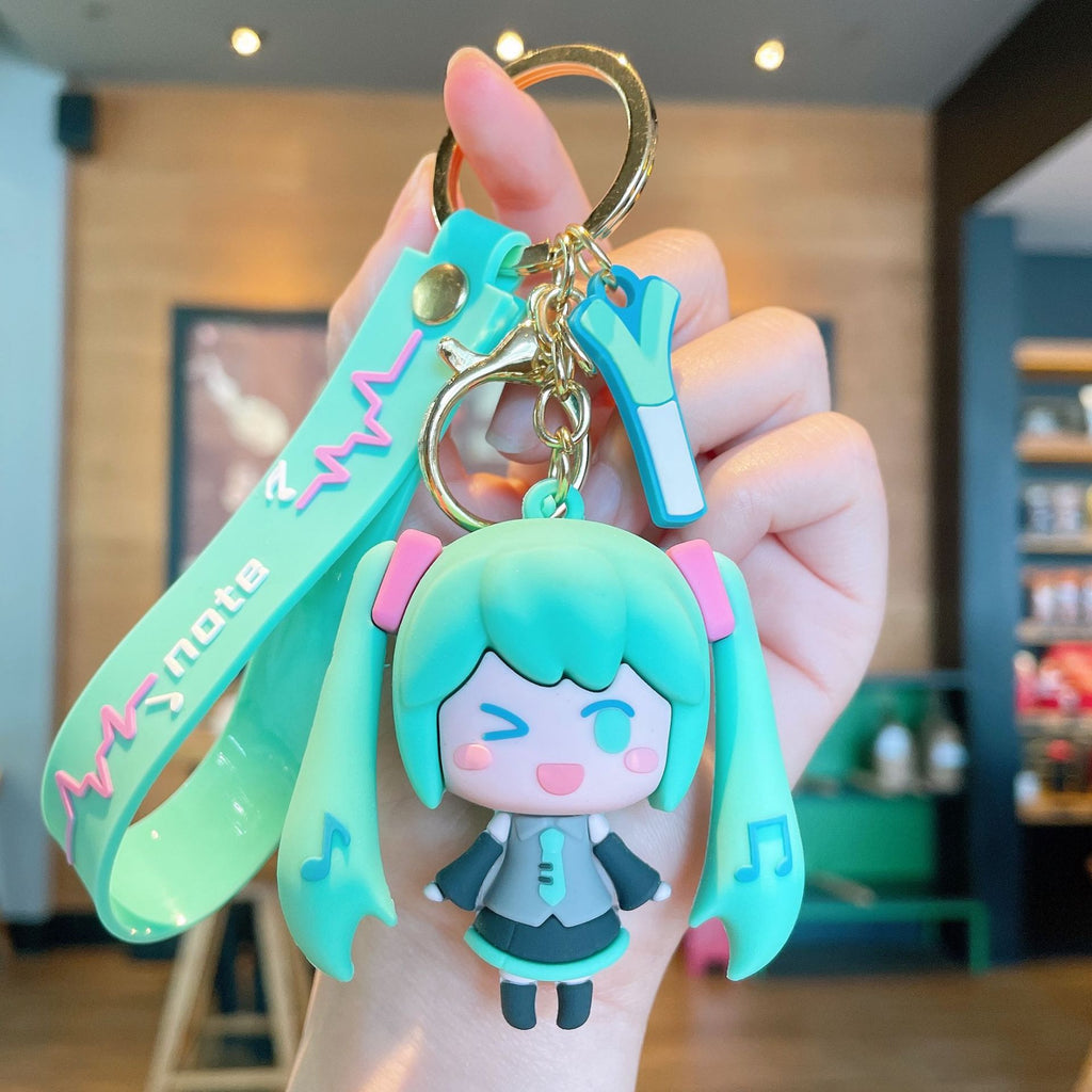 Cartoon Epoxy Hatsune Girl Keychain Car Key Chain Couple Bags Pendant Creative Key Ring