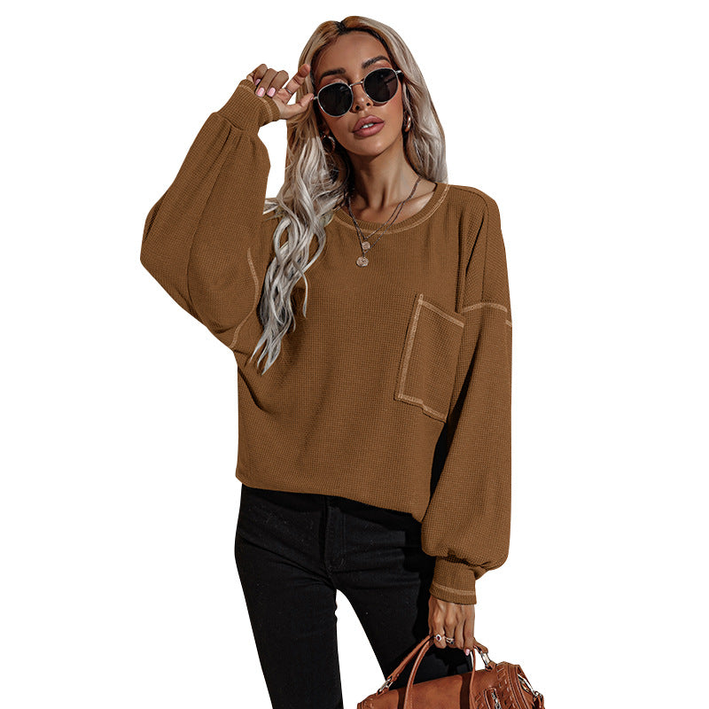 European and American women's clothing 2022 thin sweater women's spring new fashion loose top