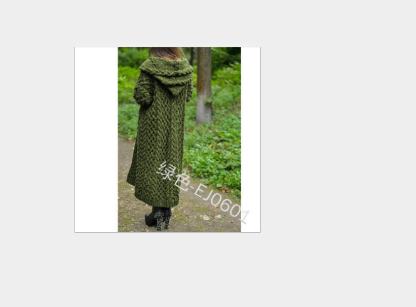 Autumn and Winter Clothing European and American Solid Color Cardigan Large Size Sweater for Knitted Ladies Baggy Coat