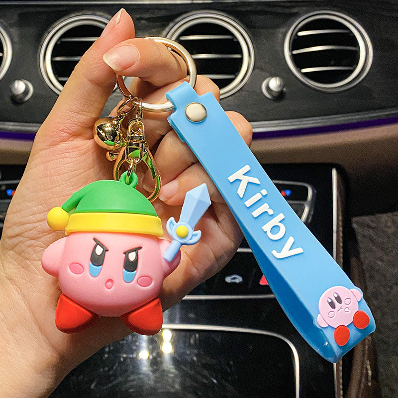 Cute Kirby PVC Keychain Pendant Cartoon Doll Little Creative Gifts Bag Accessories