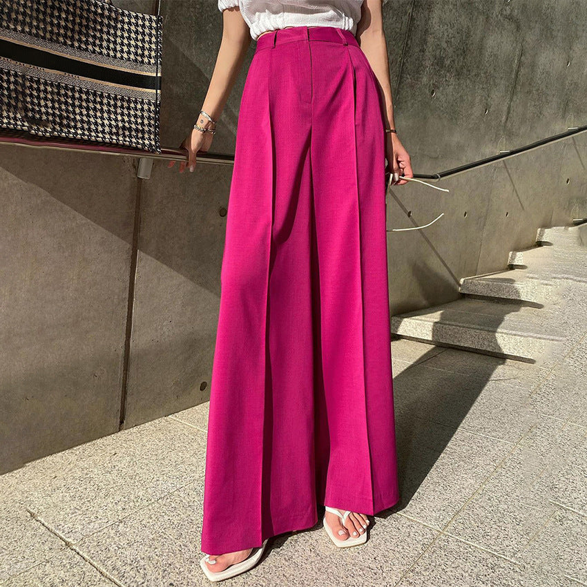 Casual Pants Trousers Wide Leg Pants Women's European and American Commuters' Suit Pants Lengthened Trousers