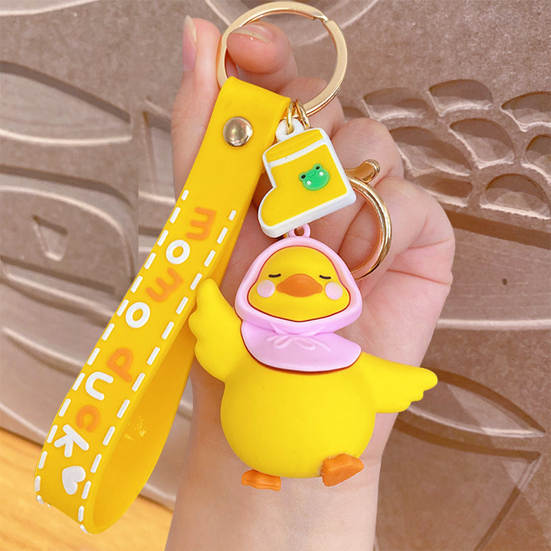 Creative Cartoon Momo Duck Keychain Pendant Female Cute Couple Car Key Chain Bag Ornament Gifts