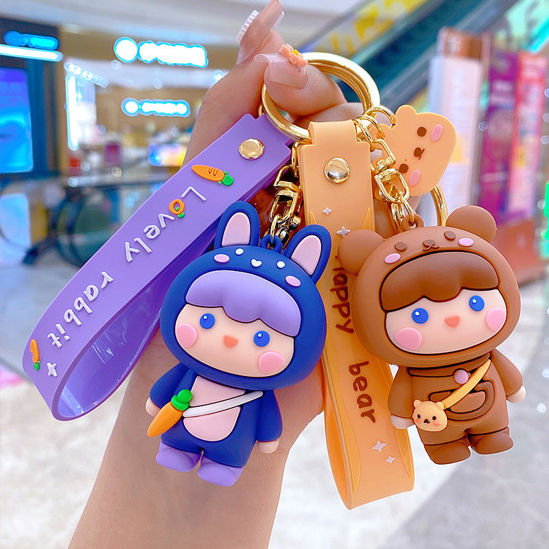 Cartoon Funny Forest Park Keychain Female Creative Cute Couple Car Key Chain Pendant Small Gift