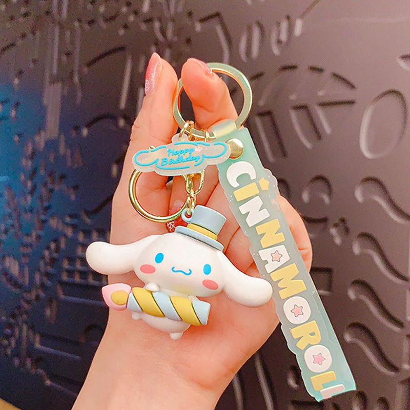 Creative Cartoon Big Ear Dog Keychain Pendant Cute Fashion Car Key Chain Schoolbag Pendant Small Gift