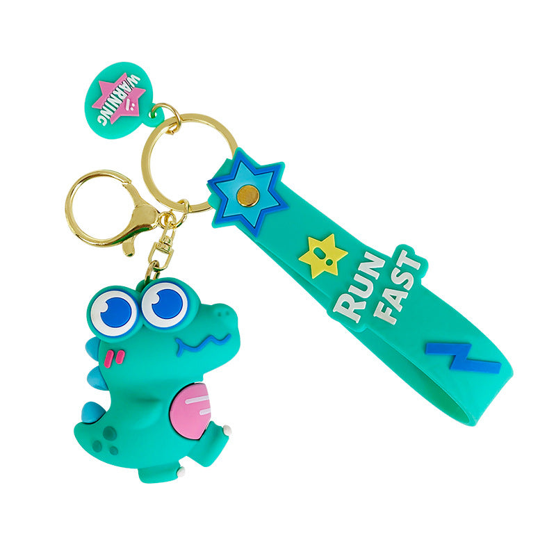 Creative and Refined Dinosaur Doll Car Key Ring Cartoon Schoolbag Pendant Internet Celebrity Ins Couple Small Gift