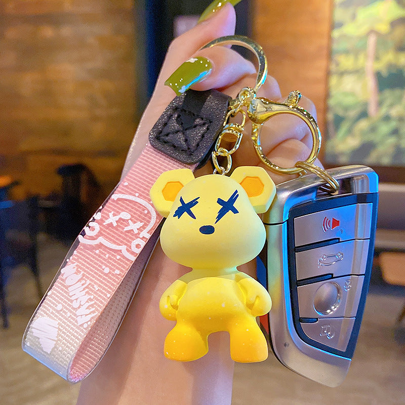 Cartoon Color-Changing Bear Keychain Accessories Couple Car Key Chain Pendant Bag Hanging Ornament Little Creative Gifts