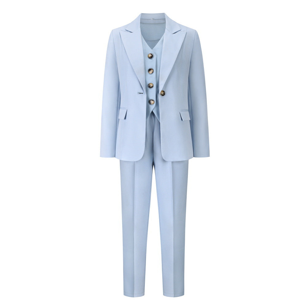 Business Suit 2022 Autumn and Winter Ladies New Professional Small Suit Trousers Three-Piece Suit