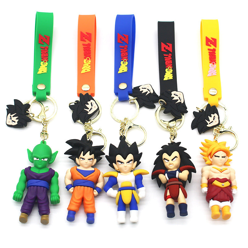 Dragon Ball Keychain Jibeta Wukong Key Pendants Sai Ya People Epoxy Doll Key Ring Bag Ornaments