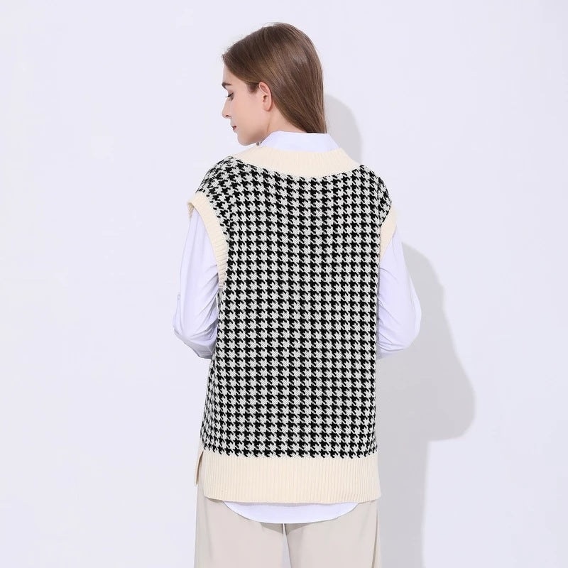 European and American Knitwear Loose Retro plus Size Sweater Pullover Women's Vest