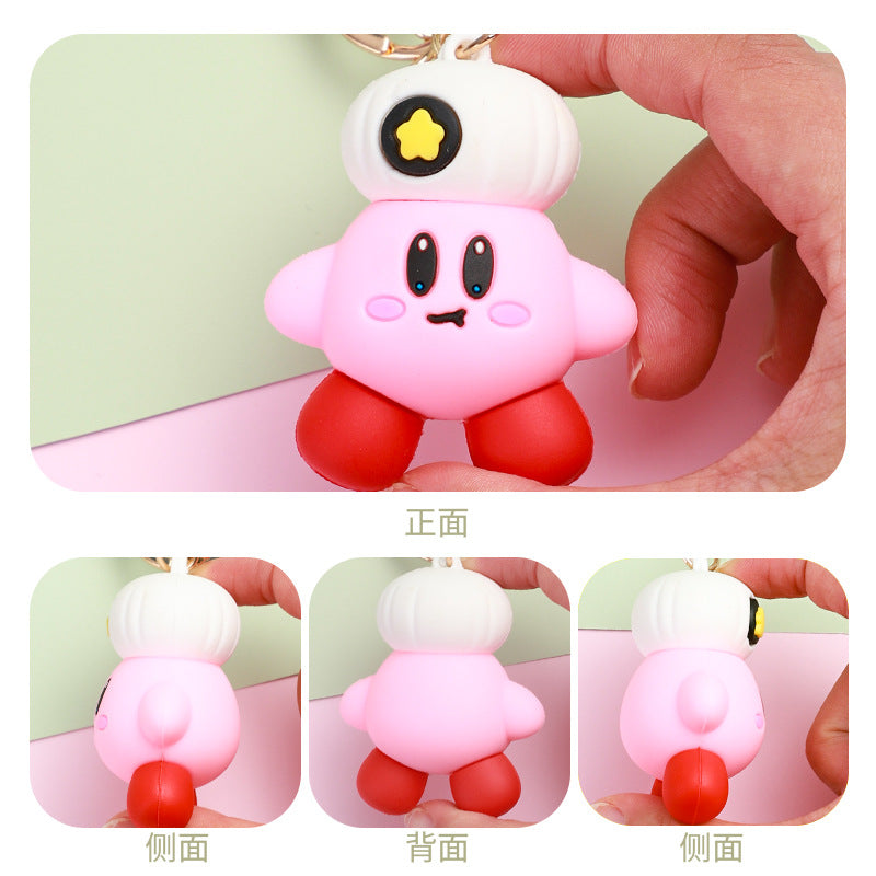 Cute Kirby PVC Keychain Pendant Cartoon Doll Little Creative Gifts Bag Accessories