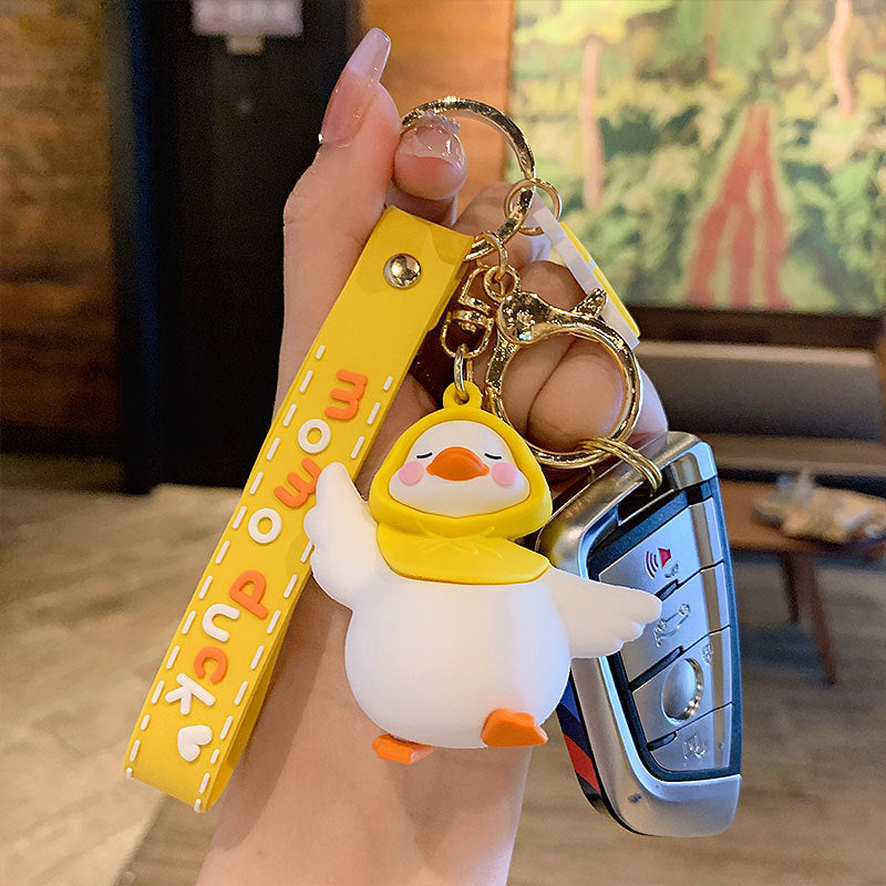 Creative Cartoon Momo Duck Keychain Pendant Female Cute Couple Car Key Chain Bag Ornament Gifts