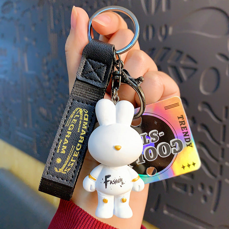 Cartoon Moonlight Faceless Rabbit Keychain Couple Creative Exquisite Doll Key Chain Handbag Pendant Small Gift