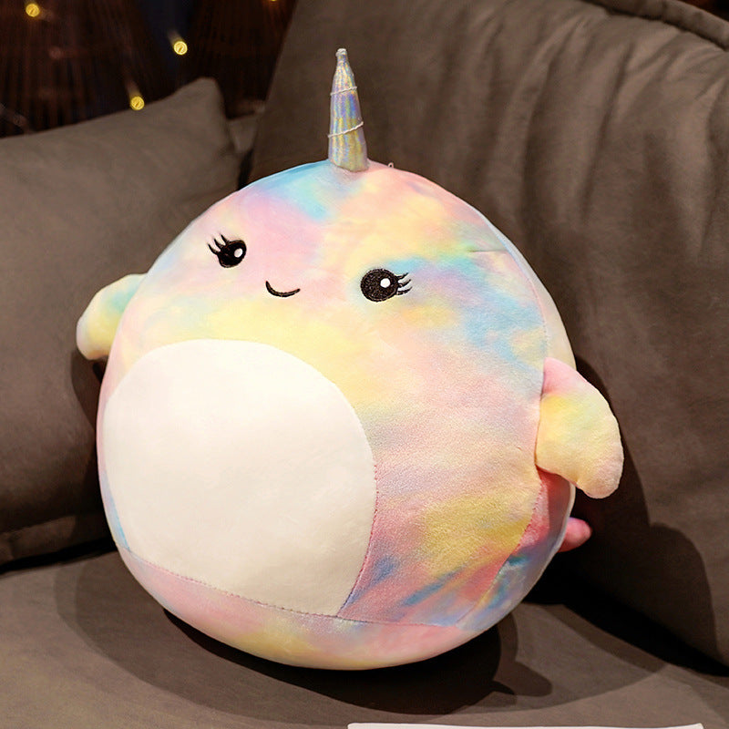 Cartoon Unicorn Doll Whale Doll Cute Plush Toy Sleeping Pillow for Girl Rainbow Doll Gift