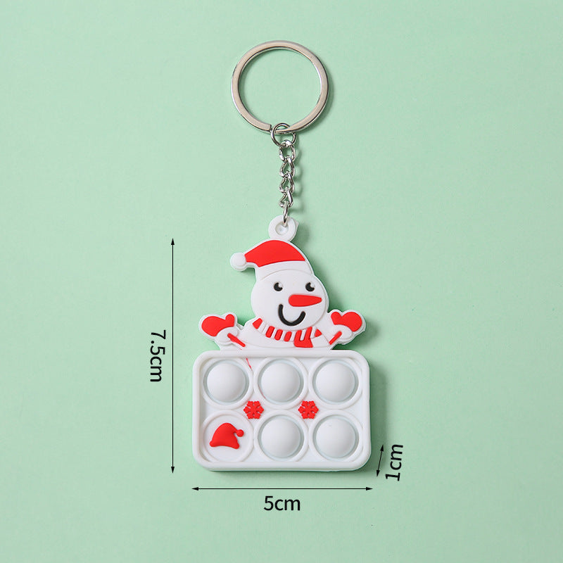 Bubble Music Christmas Keychain Christmas Rat Killer Pioneer Decompression Silica Gel Key Chain Toy Pendant