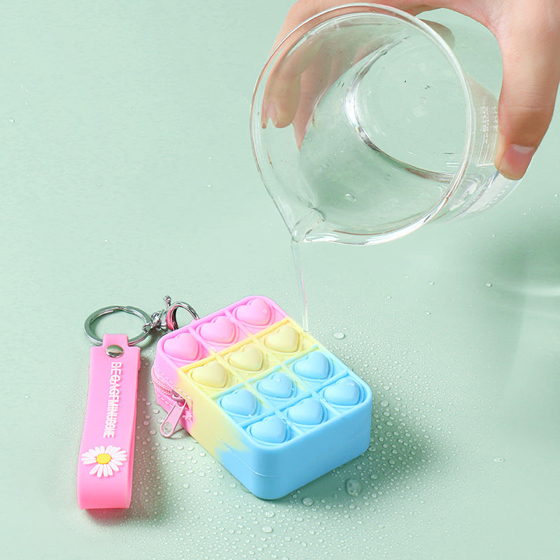 Silicone Deratization Pioneer Coin Purse Puzzle Pressure Relief Bubble Music Coin Purse Deratization Pioneer Keychain