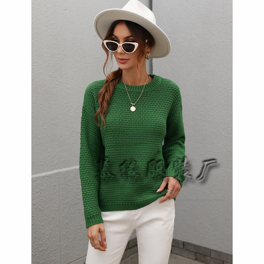 Bottoming round Neck Knitwear for Women round Neck All-Matching Loose Foreign Trade Sweater for Women