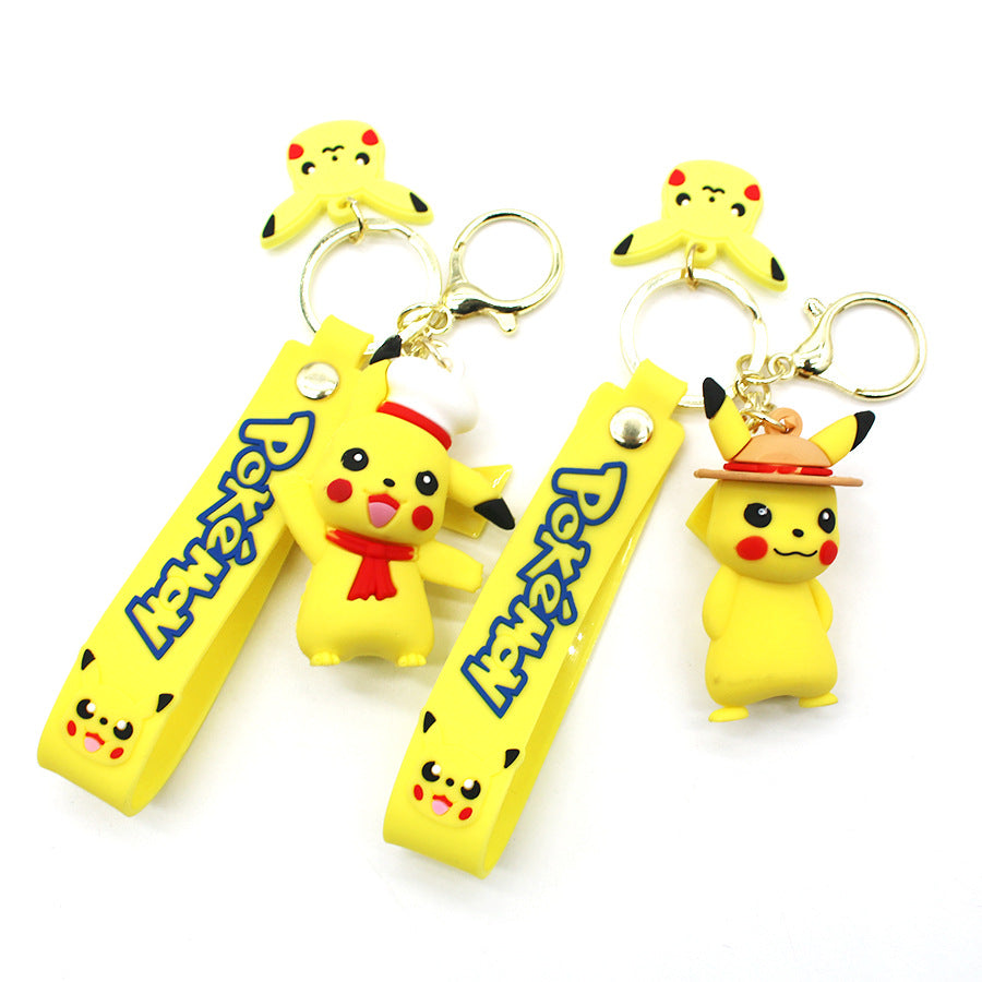 Cartoon Pokémon Pikachu Keychain Bag Schoolbag Cute Pendant Children's Gift Charm