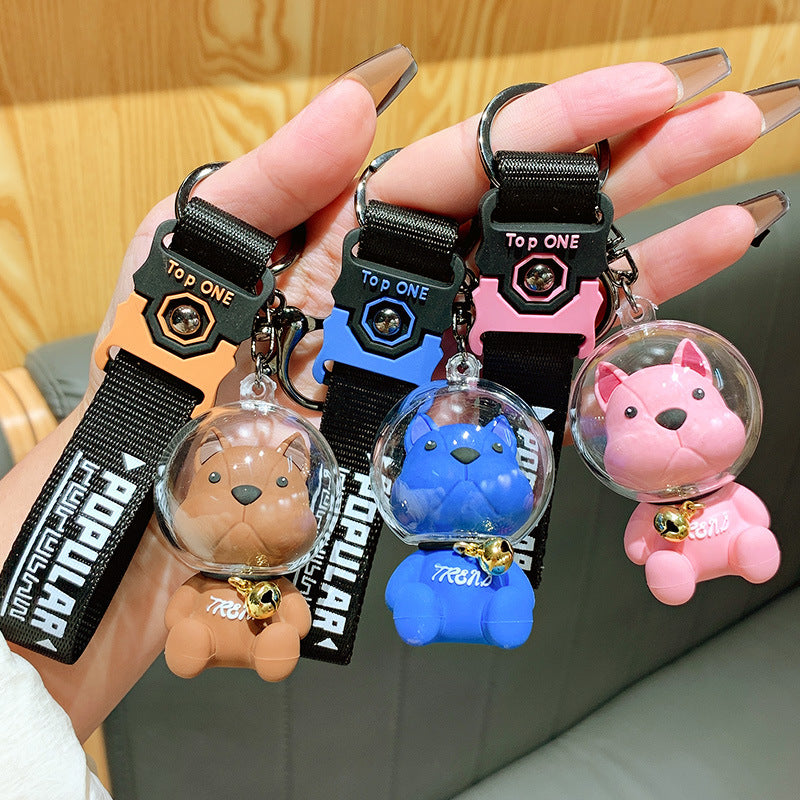 Creative Fashion Space Law Dog Fighting Doll Cartoon Key Button Cartoon Automobile Hanging Ornament Small Gift