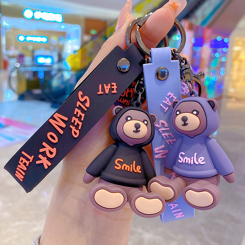 Creative Cartoon Sweater Bear Keychain Female Car Key Chain Accessories Couple Bags Pendant Small Gift